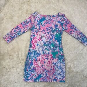 Women’s Lilly Pulitzer pink & Blue Floral Shift Dress
